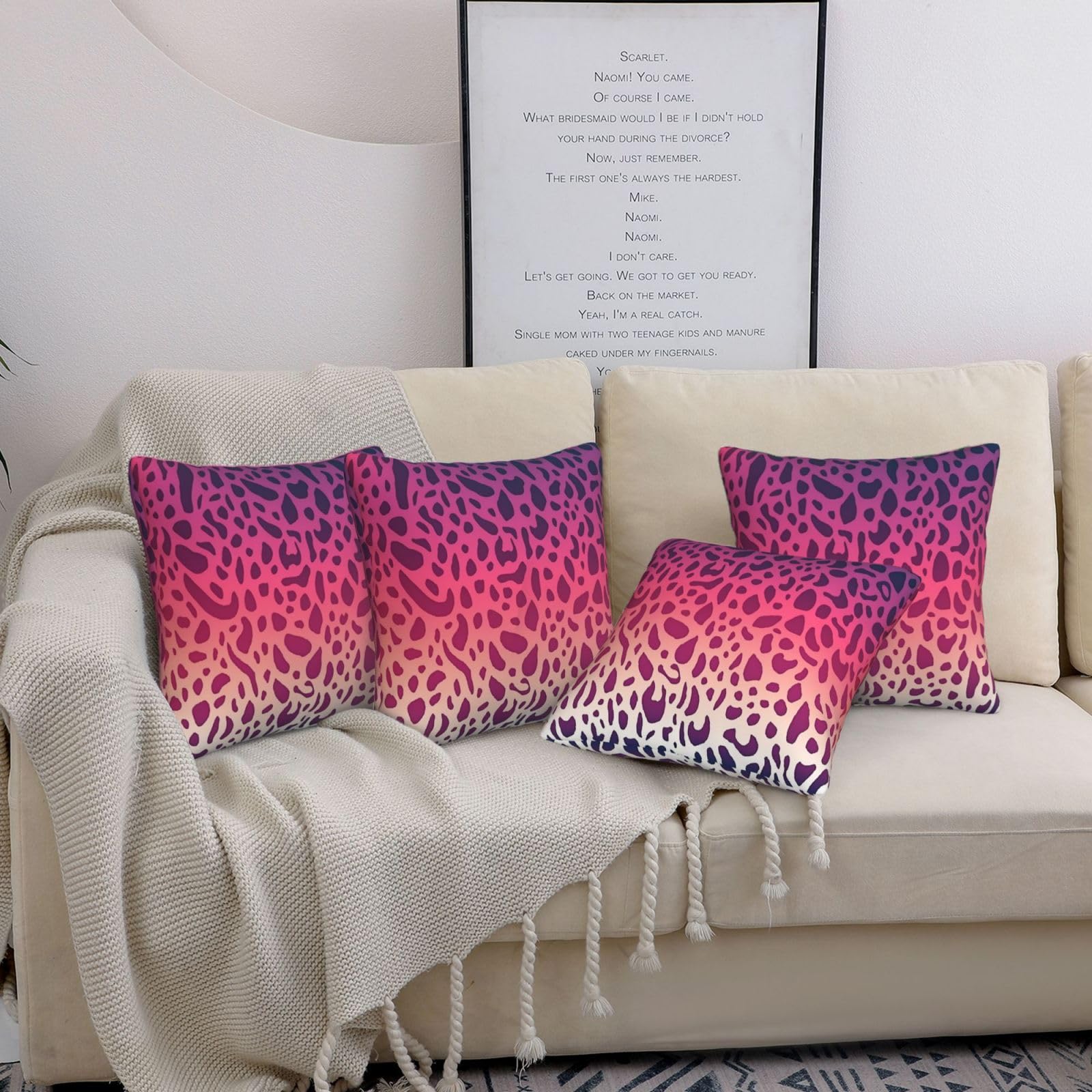 Housses de coussin motif animal dégradé pour canapé de salon et lit de chambre