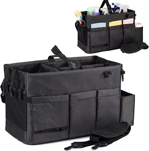 RULA Organizador de limpieza portátil con asa correas de hombro y cintura organizador grande de suministros de limpieza organizador de suministros