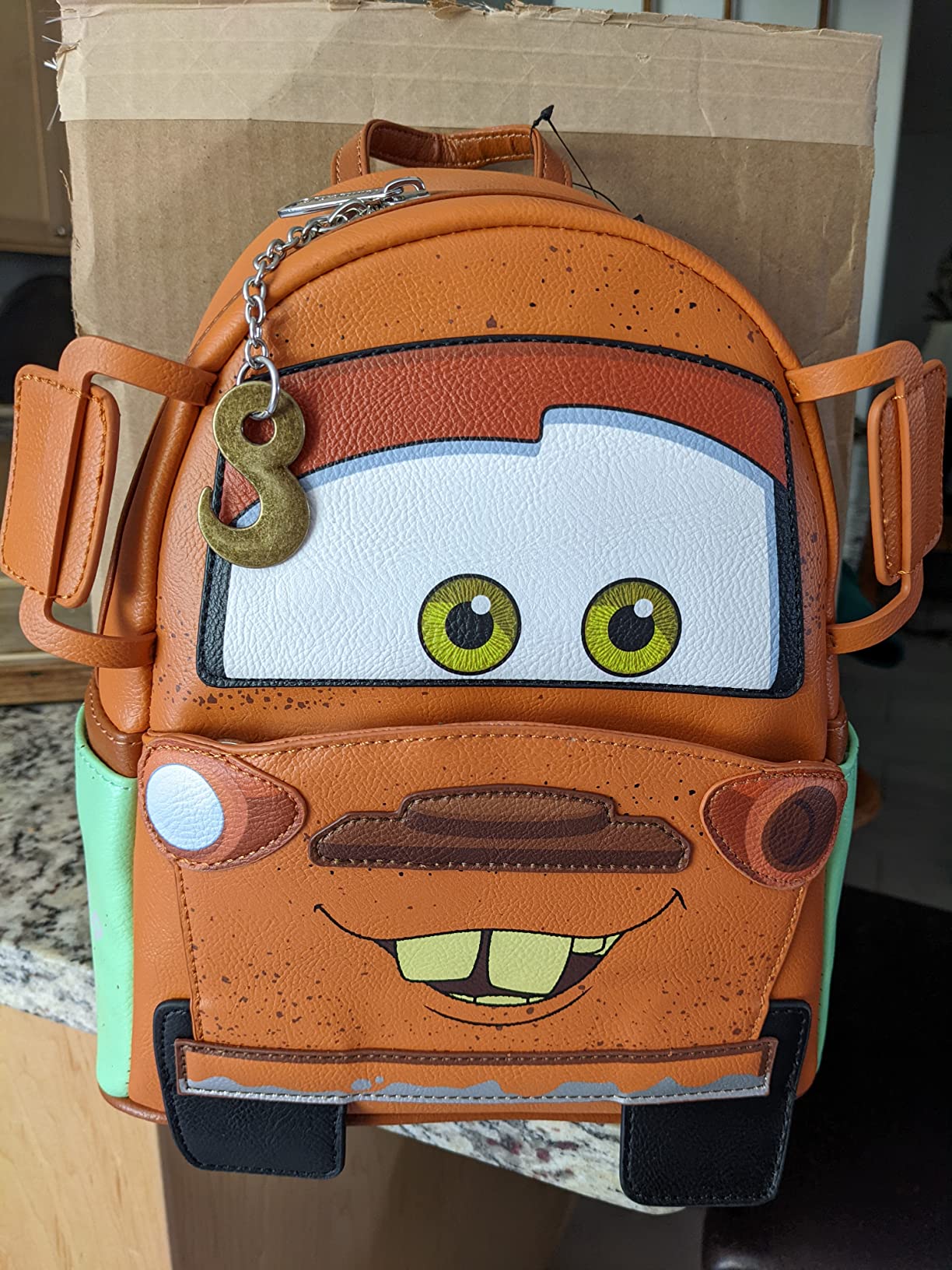 Loungefly Disney Pixar cars mater Brown and Orange Mini Backpack Loungefly Disney Pixar Cars Lightning McQueen and Mater Mini  main image 3
