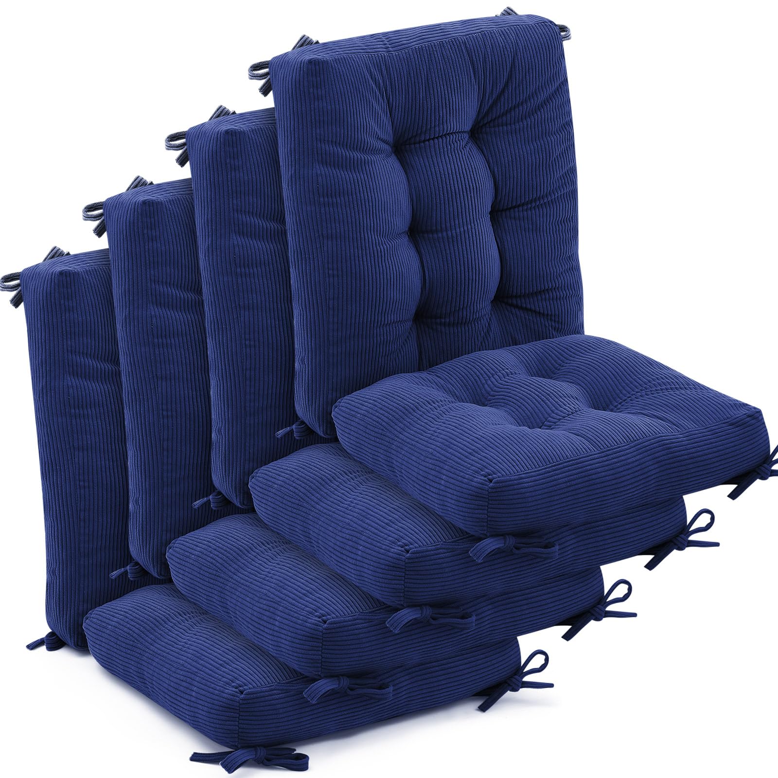 Gray Corduroy Patio Chair Cushions - 4 Piece Set -12
