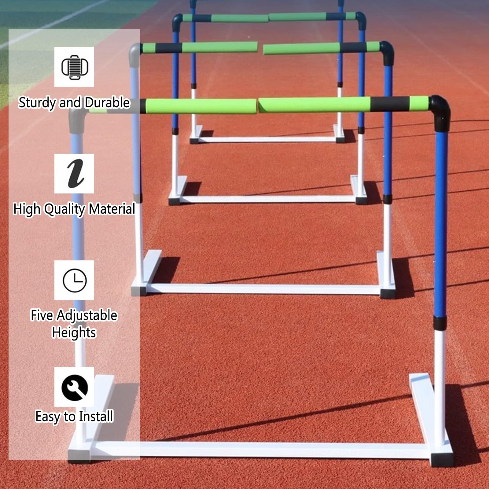 Ostacoli da allenamento da calcio regolabili, design staccabile per salti atletici e trapani di velocità, adatti per uso interno ed esterno