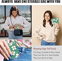 Vista 5 de Paquete de 12 bolsas de comestibles reutilizables, bolsa de compras plegable, bolsa de regalo de gran capacidad, bolsa de almacenamiento