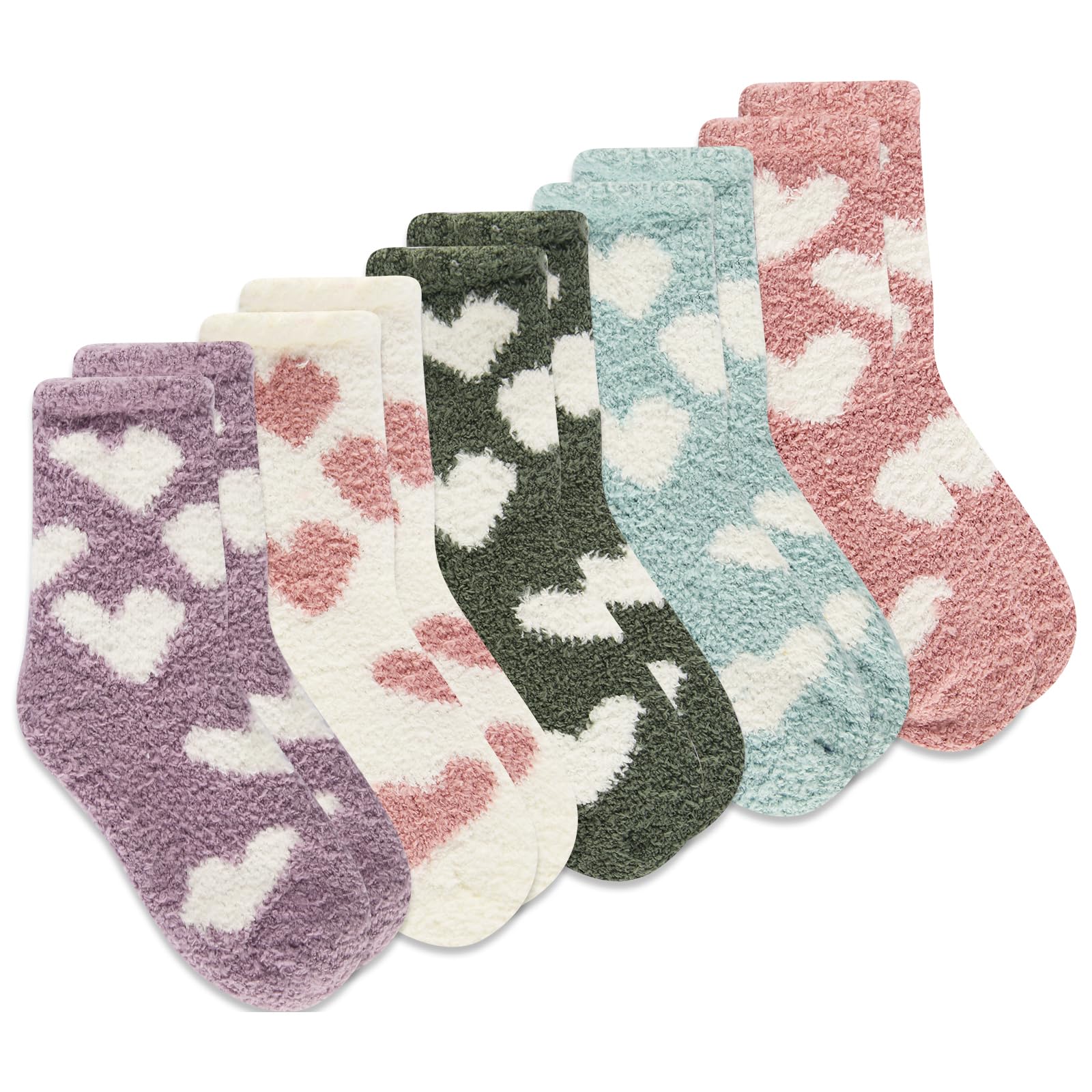 5 paar koraalfleece vloersokken, warme winteraccessoires, verdikte huissokken, pluizige effen sokken, zachte vrijetijdssokken, elastische anti-geursokken, uniseks