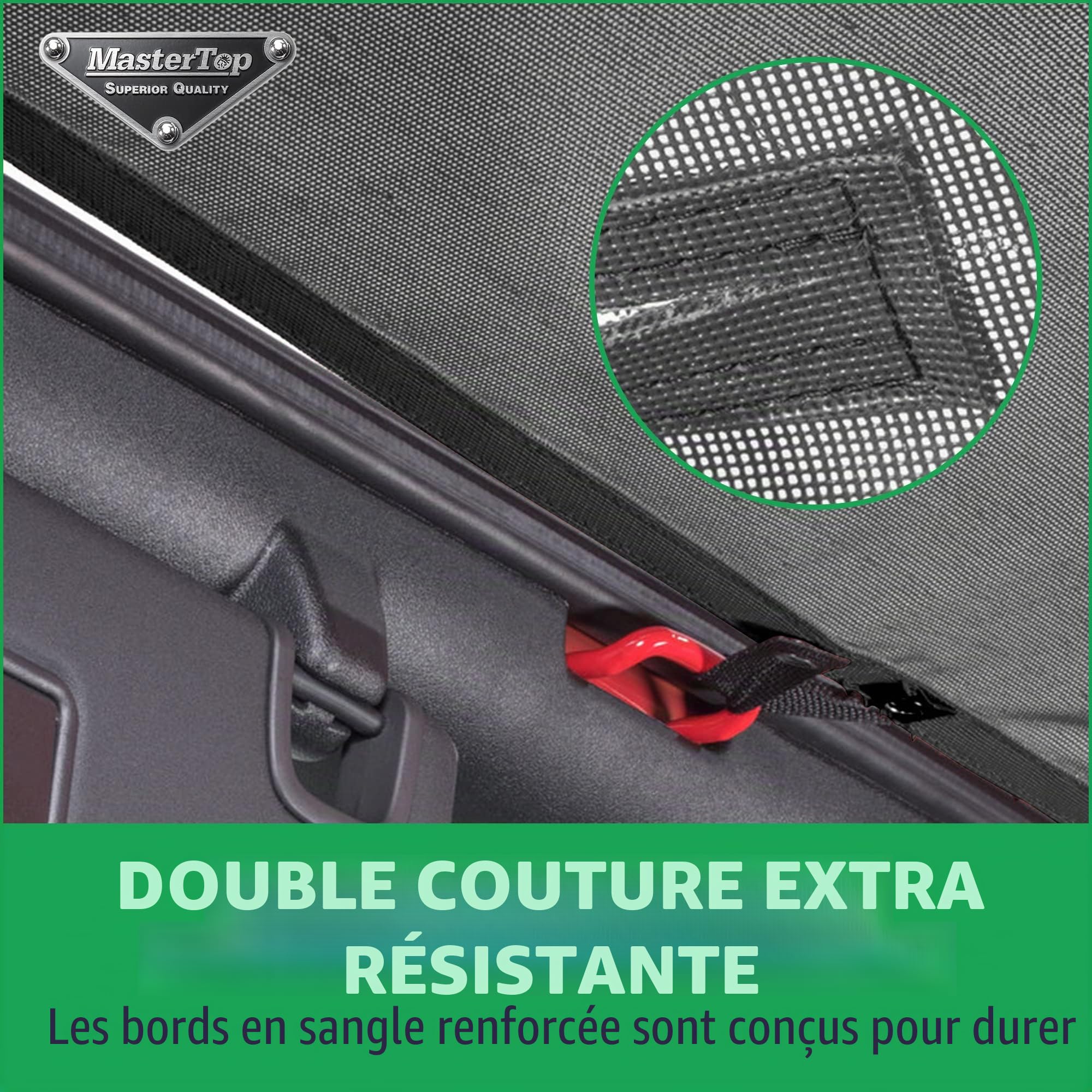 MasterTop Freedom Mesh Bimini Plus Top en Noir | Compatible avec Les véhicules Jeep JK 2 Dr Wrangler 2007-2018 | Pas Besoin de retirer Lors du Remplacement du Toit Rigide | 14221401