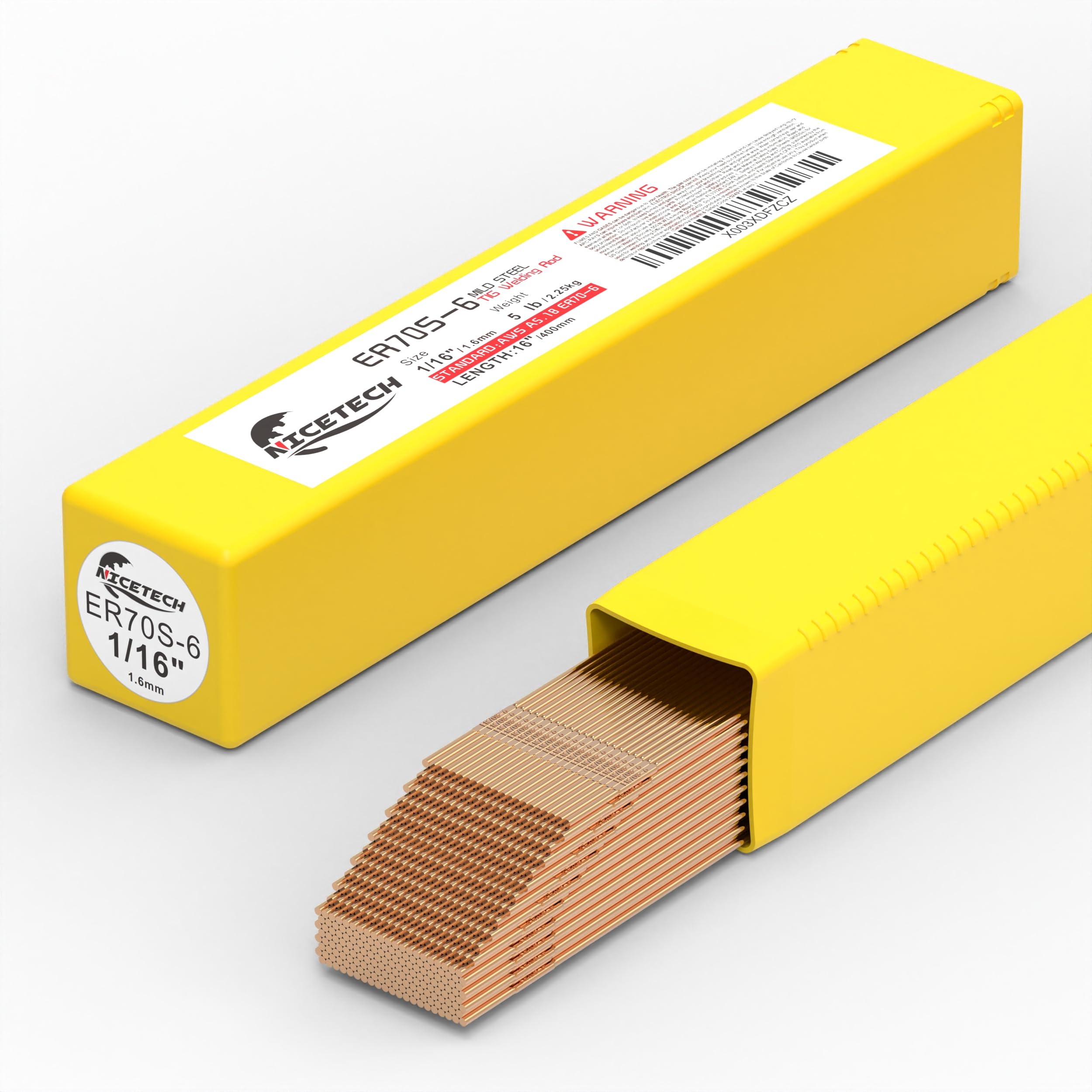 Tige de soudage TIG ER70S-6 acier doux métal apport fil soudure 1/16 po 16 po baguette 2,3kg