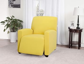 Madison Stretch Jersey Recliner Slipcover, Large, Solid, Yellow JER-LGRECL-YE