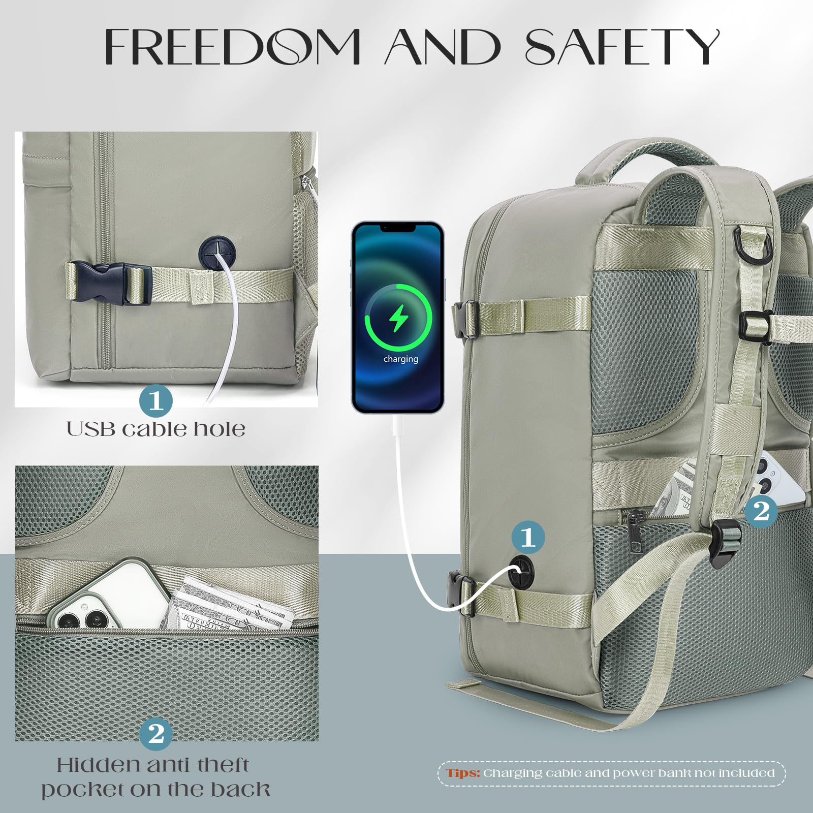 Xkdoai Zaino 40x20x25 per Ryanair, Zaino da Viaggio Aereo Bagaglio a Mano Borse Cabina Valigia Zaini Casual Unisex Borsone da Viaggio Impermeabile Casual Daypack