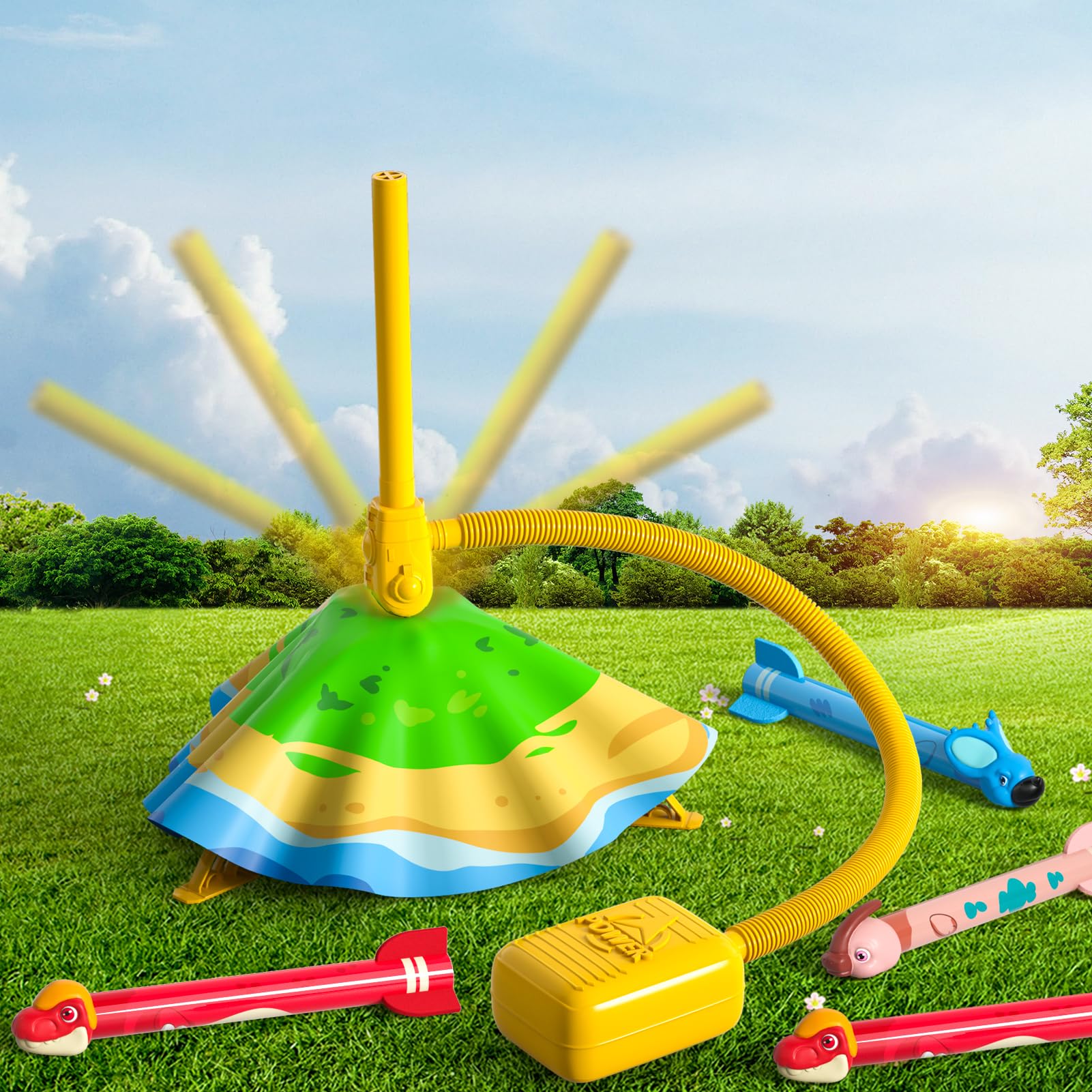 Ci Vetch Rakete Launcher Spielzeug für Kinder Jungen Mädchen,8Schaumstoff Dinosaurier im Freien Spielzeug 2 3 4 5 6 7 Jahre alt Jungen Geburtstag Geschenkideen, Dinosaurier Spielzeug, Junge Spielzeug