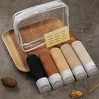 Vista 7 de Botellas de viaje para artículos de tocador, paquete de 5 contenedores de tamaño de viaje aprobados por la TSA, Albaricoque