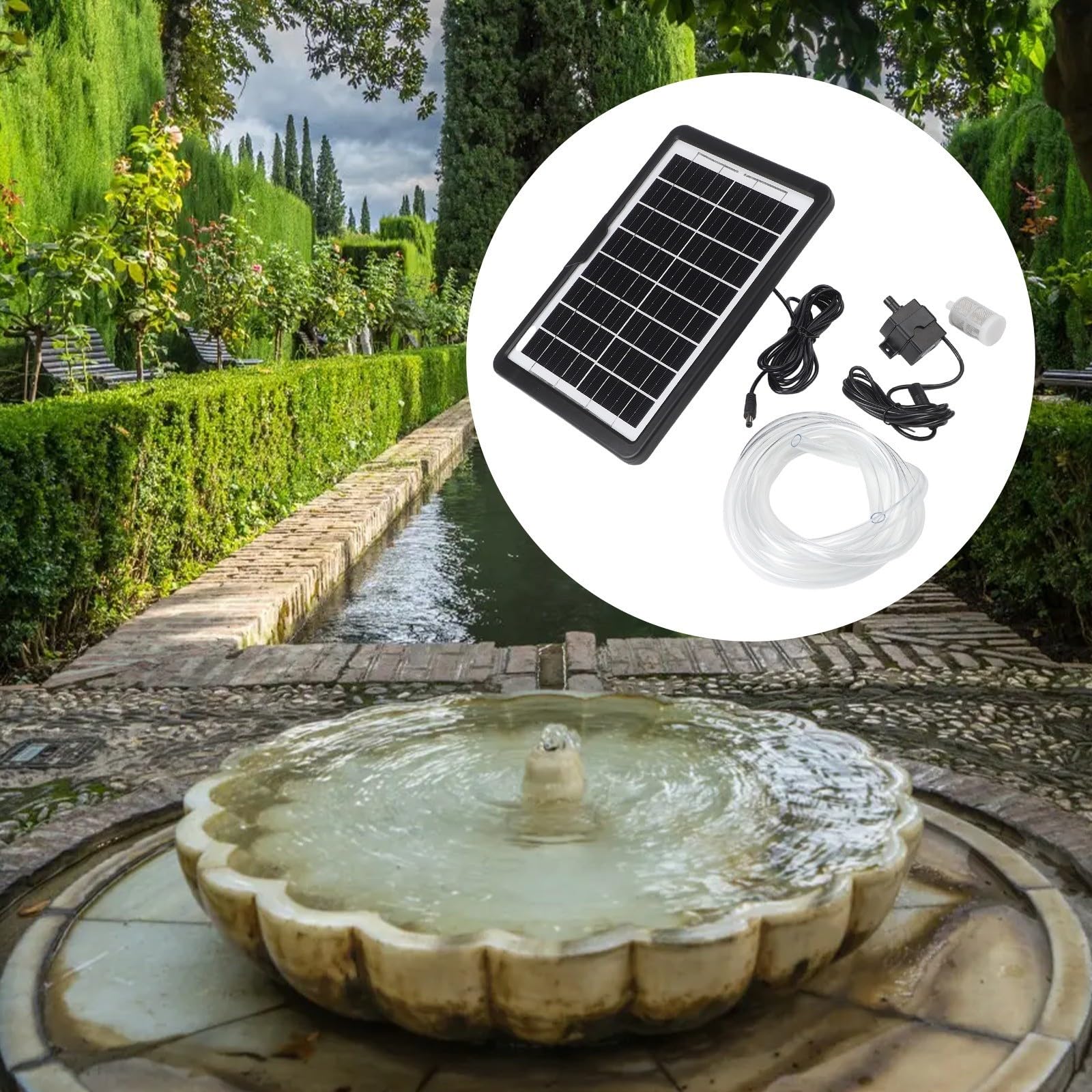 Bomba solar para estanque de 12 V, 240 l/h, aireador para estanques de