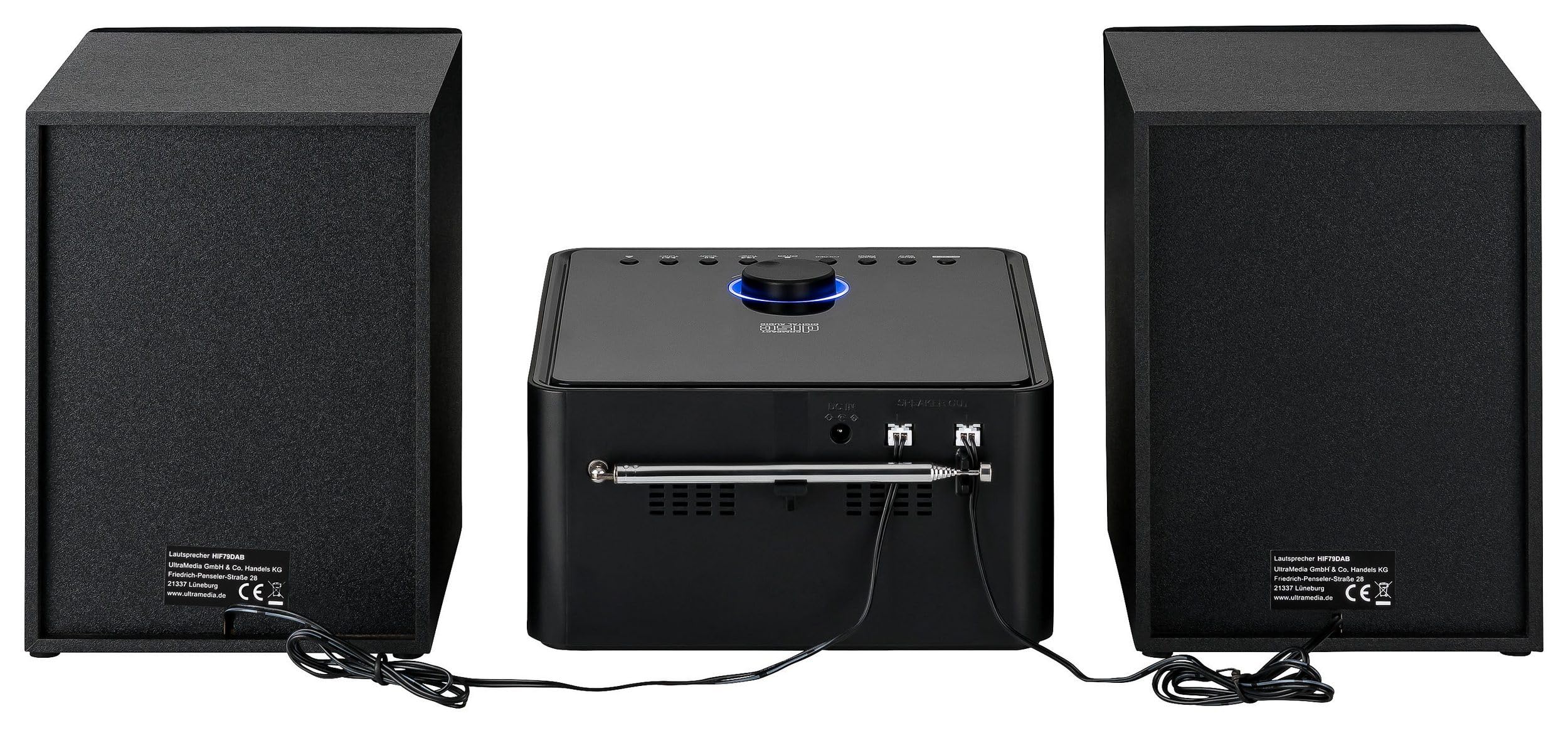 Reflexion HIF79DAB HiFi-Stereoanlage 2x40Watt Max. Musikleistung, CD/MP3, DAB+ Digitaltuner, Bluetooth, Streaming, USB/MP3, Alarm/Uhr/Sleeptimer, Schwarz