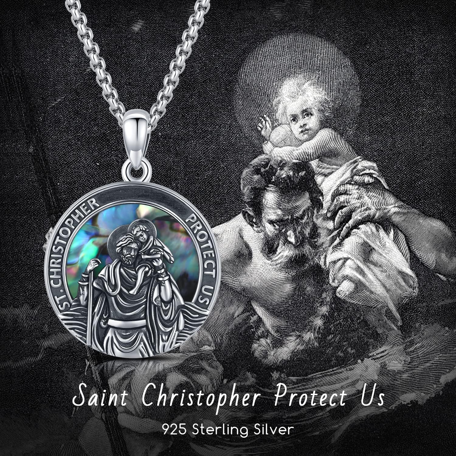 TwoAnts 925 Sterling Silver Patron Saint Medal Necklace Protection Catholic Jewelry Gifts for Men Women - Image 7