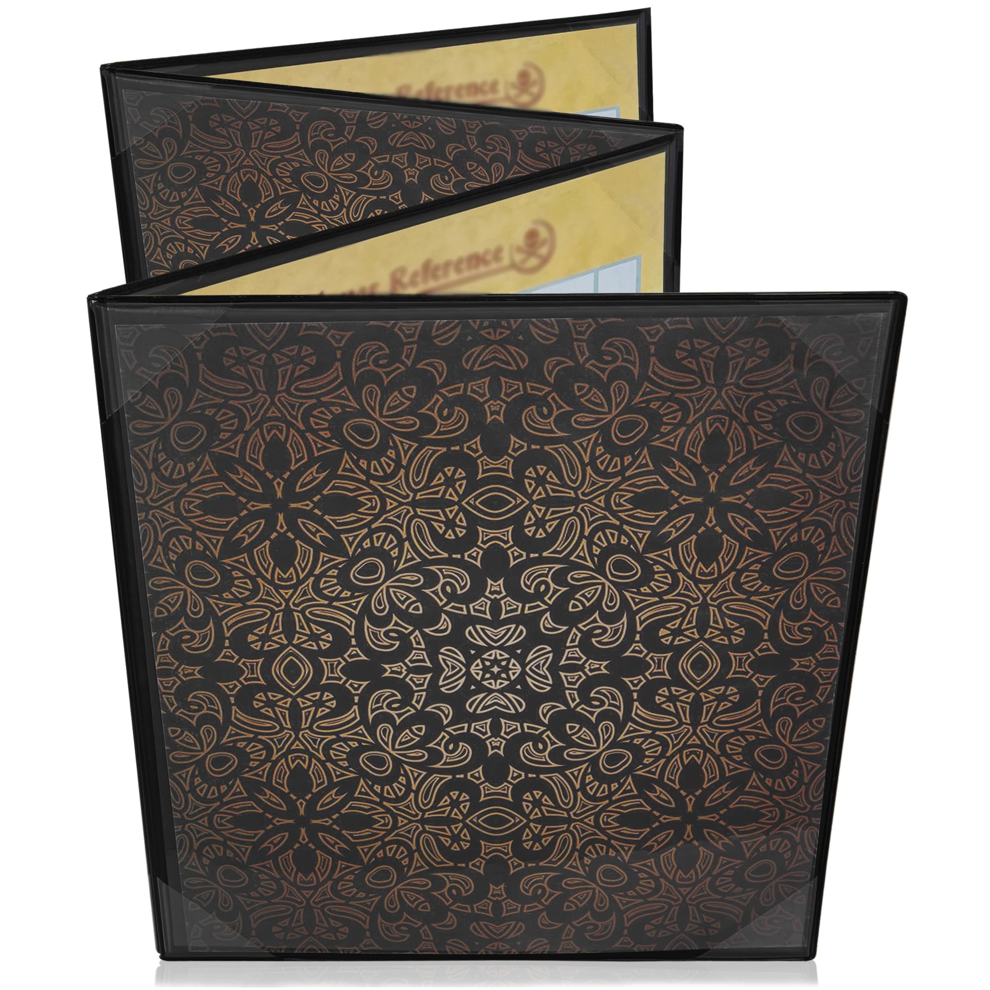 WELIDAY DM Screen Faux Leather 4-Panel Customizable GM Screen with Free Inserts, Dungeon & Game Master Accessory for Tabletop Roleplaying Games Campaigns