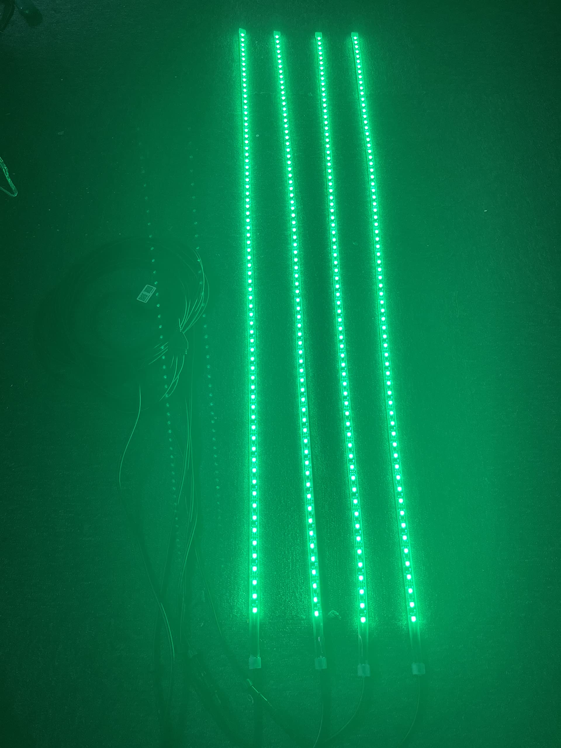 Sando Tech 4PCS Super Bright 1.4Merters RGB Led Strips Light IP68 Waterproof DC12V Without Controller ONLY LED Strips for All Car Truck Boat Polaris Slingshot & Making 17.5'' Wheel Light