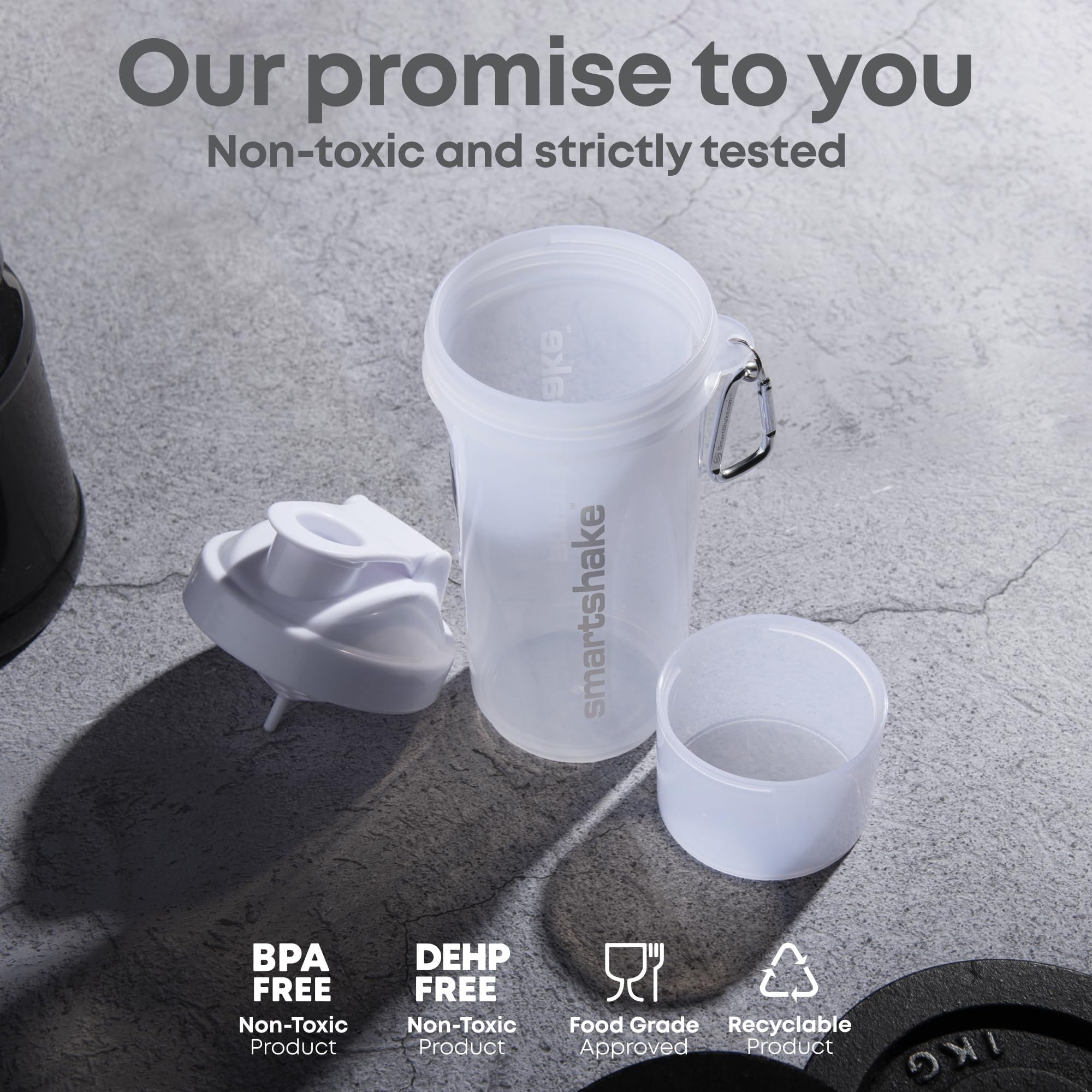 Smartshake Lot de 4-13.5 oz | Shaker à protéines | Shaker pour frullatore | Bouteille shaker de protéines | Récipient de conservation - Multicolore