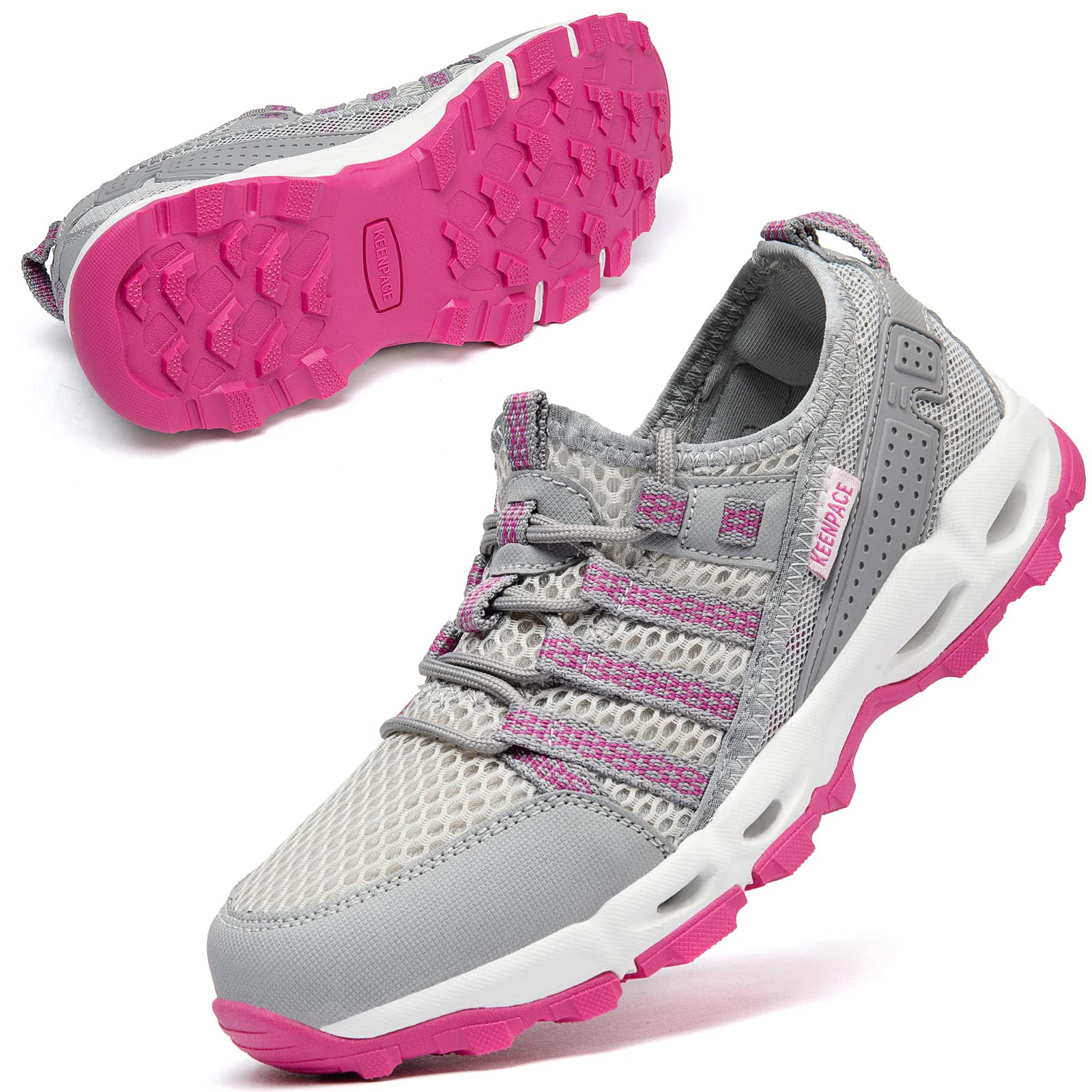 KEENPACE Women's Water Hiking Shoes for Summer Outdoor Sport River Beach Amphibious Aerobics Swimming Trail Trekking Walking Lightweight Quick Dry Breathable Arch Support