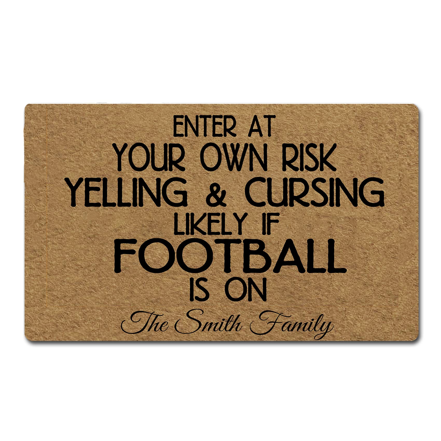 Funny Doormat Enter At Your Own Risk Yelling Cursing Likely If Door Mat Custom Doormat Outdoor Entrance Door Mat Indoor Rugs Welcome Mat Front Door Mats 23.6"L x 15.7"W Non slip Floor Mat for Entryway