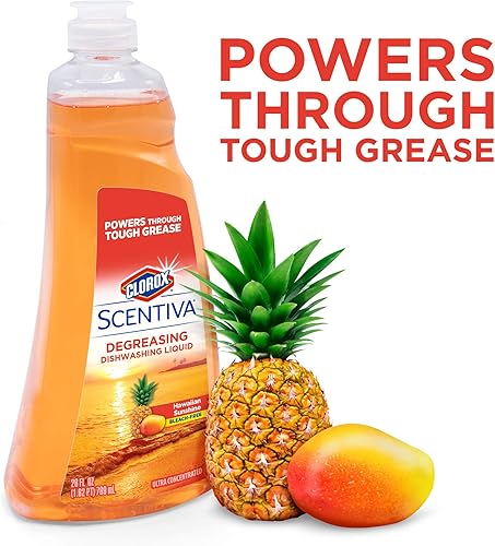 Miniatura 5 de Clorox Scentiva - Jabón para platos  Líquido de gran olor para lavar platos que corta a través de la grasa resistente rápidamente  Fórmula de