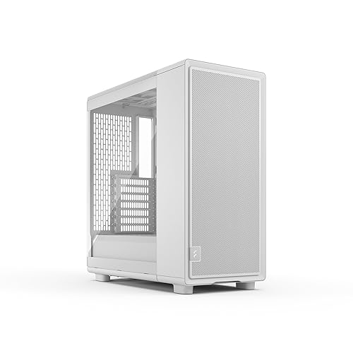 Fractal Design Epoch White - Tempered Glass Clear Tint - High Airflow PC Gaming Case - Mesh Front Panel - Three Momentum 12 Fans Included - Spacious Interior - ATX/mATX/ITX Support - White - Tempered Glass