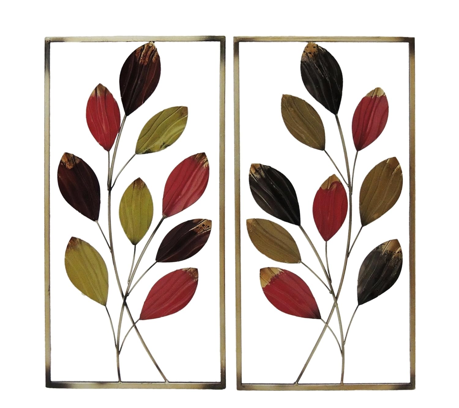 Gallerie Décor Metal Leaf Wall Sculpture, Set of 2 Amazon.in Home