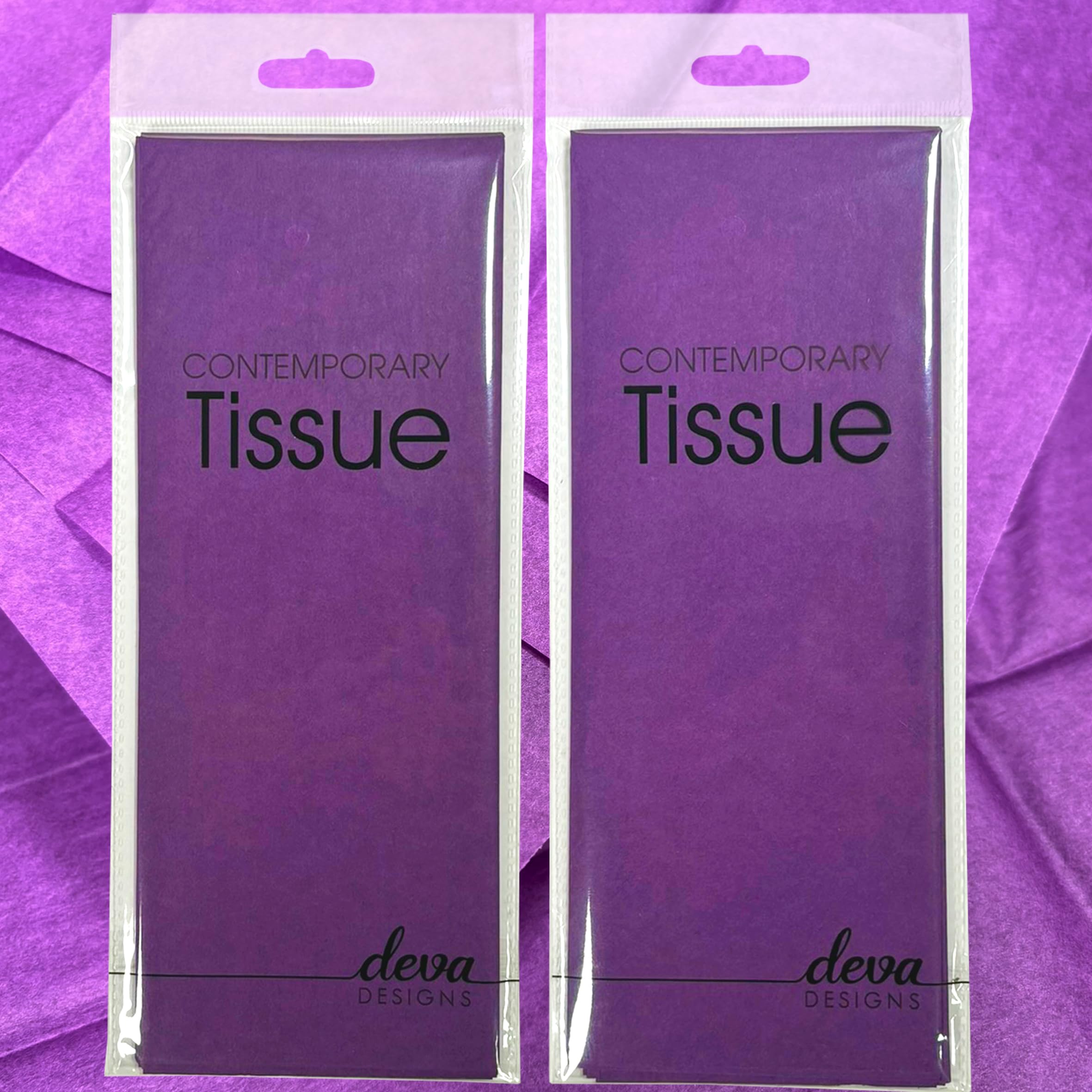 Deva Designs Violet Tissue | 8 Sheets Of Tissue Paper| 2 Packs, Each With 4 Sheets Premium Quality Tissue | Biodegradable Packaging | Each Sheet 50X70cm, Ideal For Gift Wrapping And Crafts
