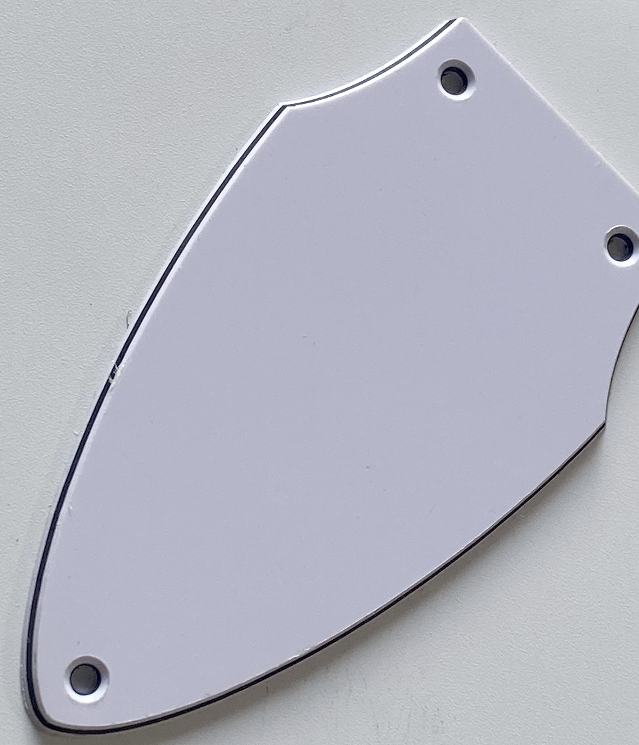 Copertura Asta Traliccio Gibson Flying V Copriastra Truss Rod Per Gibson Flying V - Bianco 3 Strati Con Adesivo Cromato - Made In USA Accessori Chitarra - Foto 4