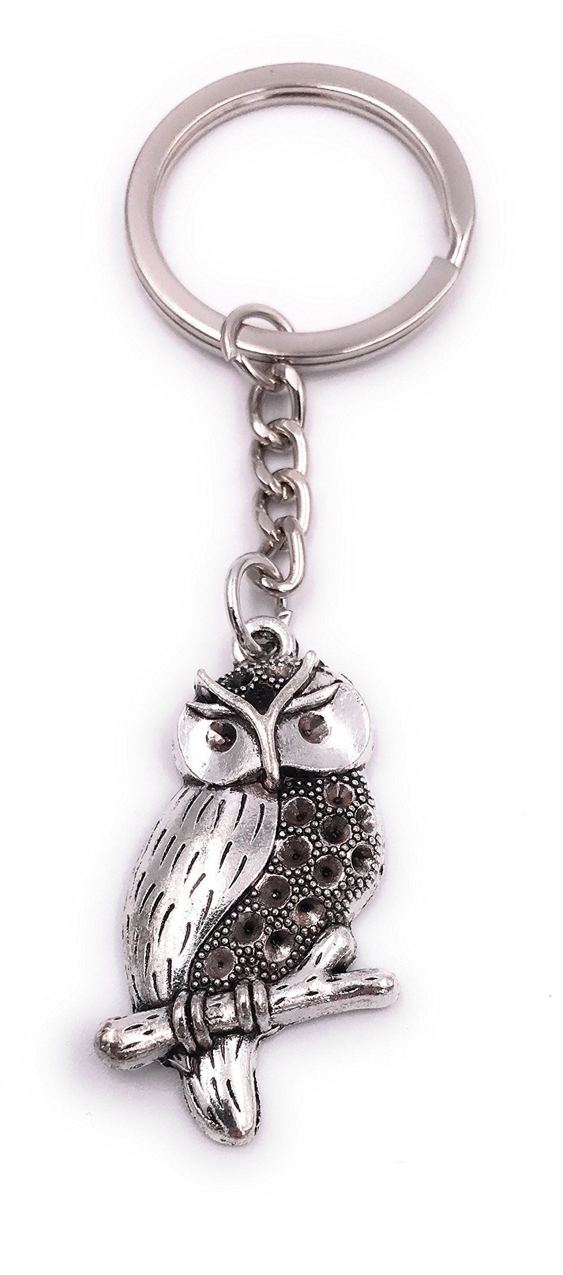 H-Customs Eule "H-Customs Owl On Branch Eagle Keychain Pendant Silver Made Of Metal