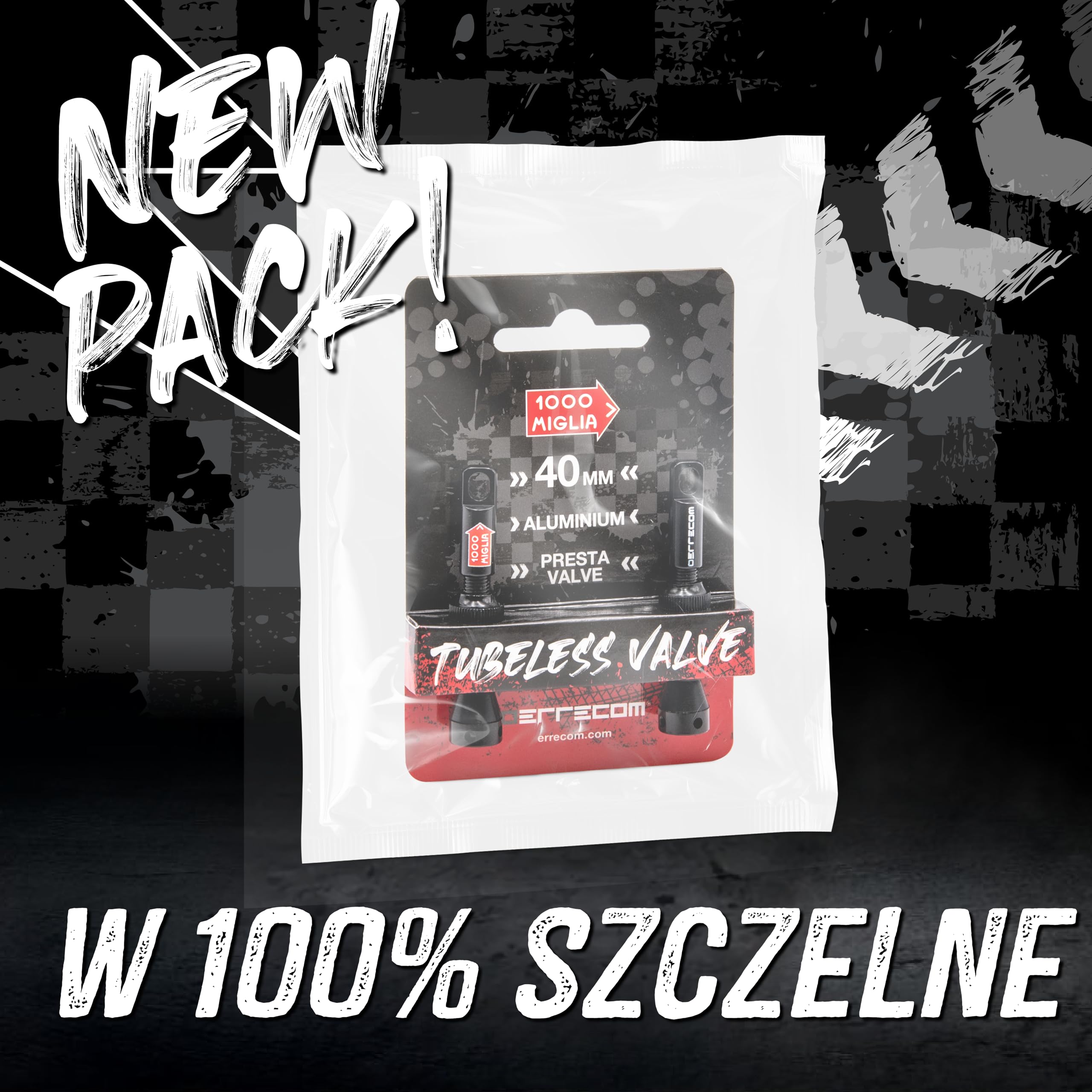1000 Miglia Wentyle Rowerowe Tubeless - 40 mm, Kompatybilne z Zaworami Presta, 2 Sztuki, w zestawie narzędzie do demontażu rdzenia zaworu