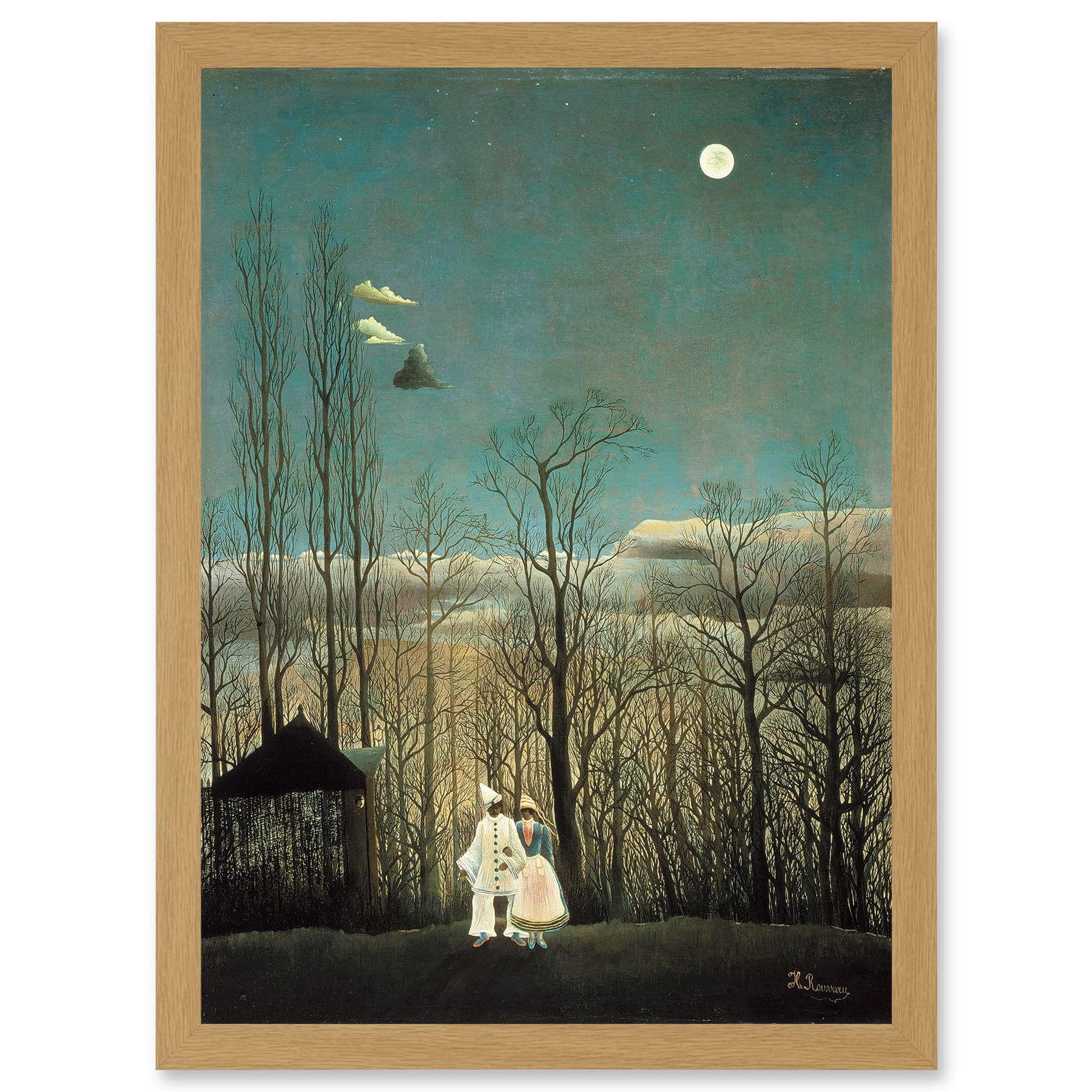 Artery8 Painting Henri Rousseau A Carnival Evening Artwork Framed Wall Art Print A4