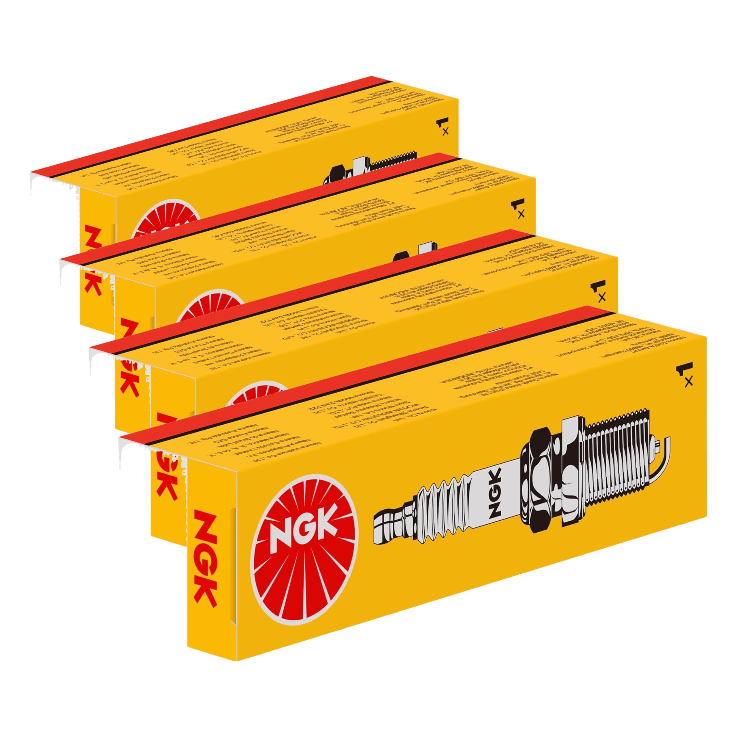 Bougie d'allumage NGK | Boîte jaune | DCPR8EKC, 7168 (Lot de 4)
