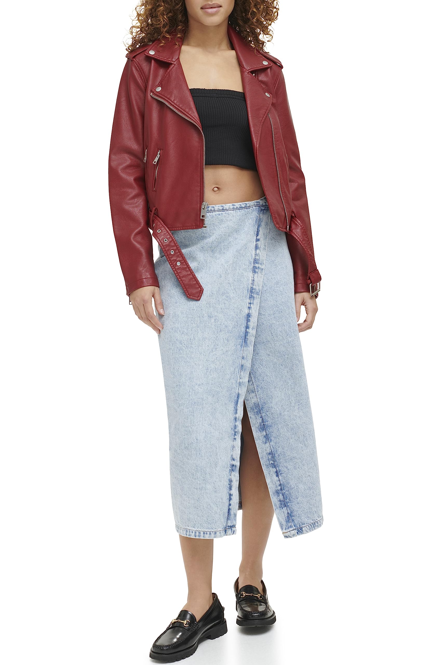 LEVI'S RED / asymmetry leather pants