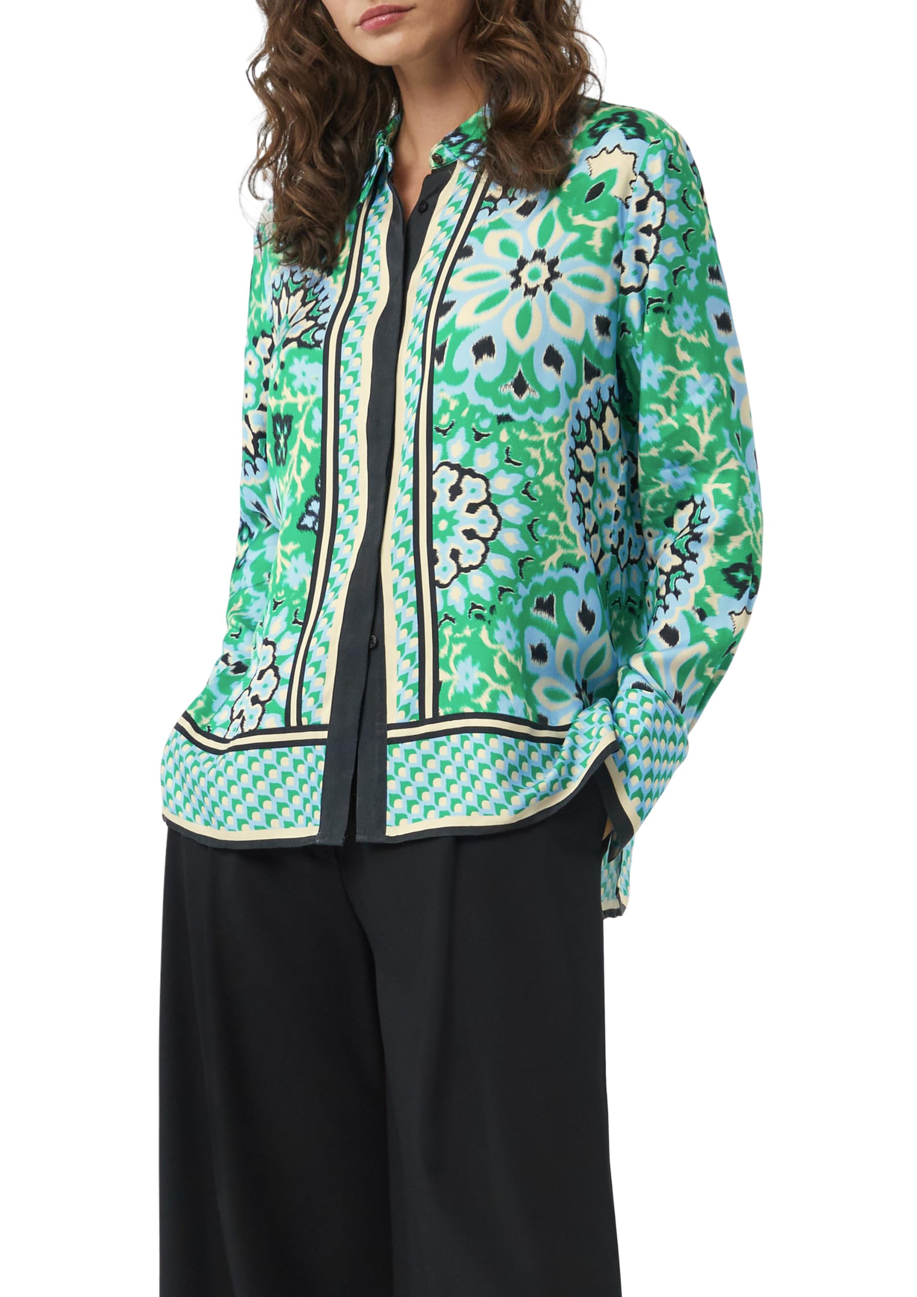 comma Blouse Long Sleeve Green