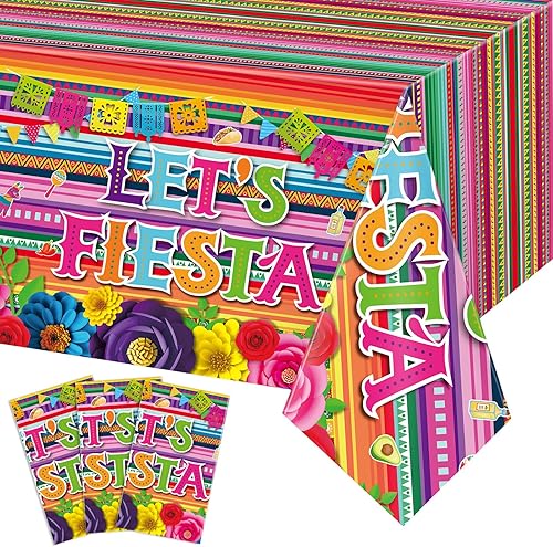 3 manteles de fiesta temática mexicana, manteles de fiesta con temática de fiesta del Cinco de Mayo, manteles de fiesta, taco, mesa de noche,