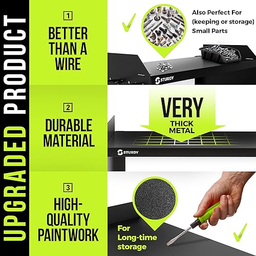 Miniatura 6 de STURDY Organizador de herramientas eléctricas para montaje en pared organizador de garaje resistente soporte para taladros estante de almacenamiento