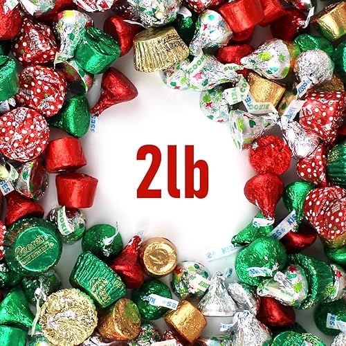 Miniatura 2 de Surtido de dulces Hershey's Kisses mezcla de chocolate de caramelo de 2 libras, tazas de mantequilla de maní, galletas de menta y azúcar, mezcla de