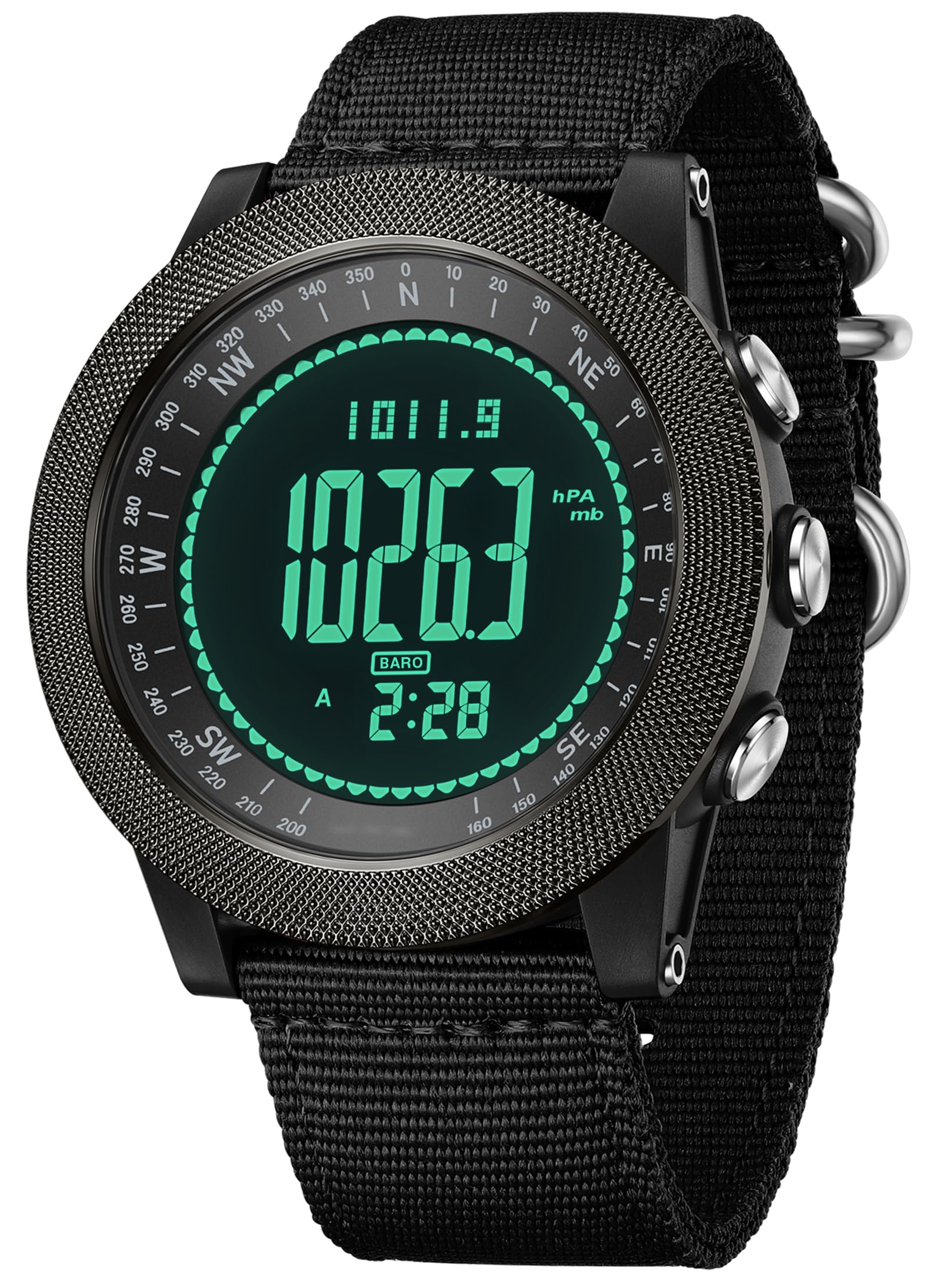 Herren-Outdoor-Sportuhr für Herren, digitaler Schrittzähler, Kalorienzähler, Militäruhr