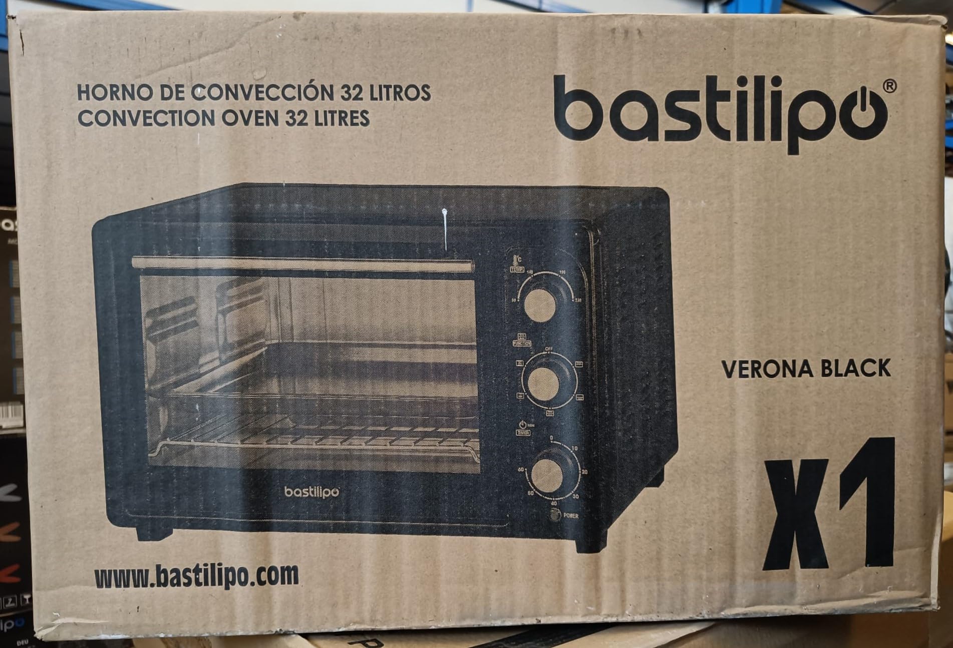 Bastilipo - Milan Black – Horno de sobremesa de 50 litros
