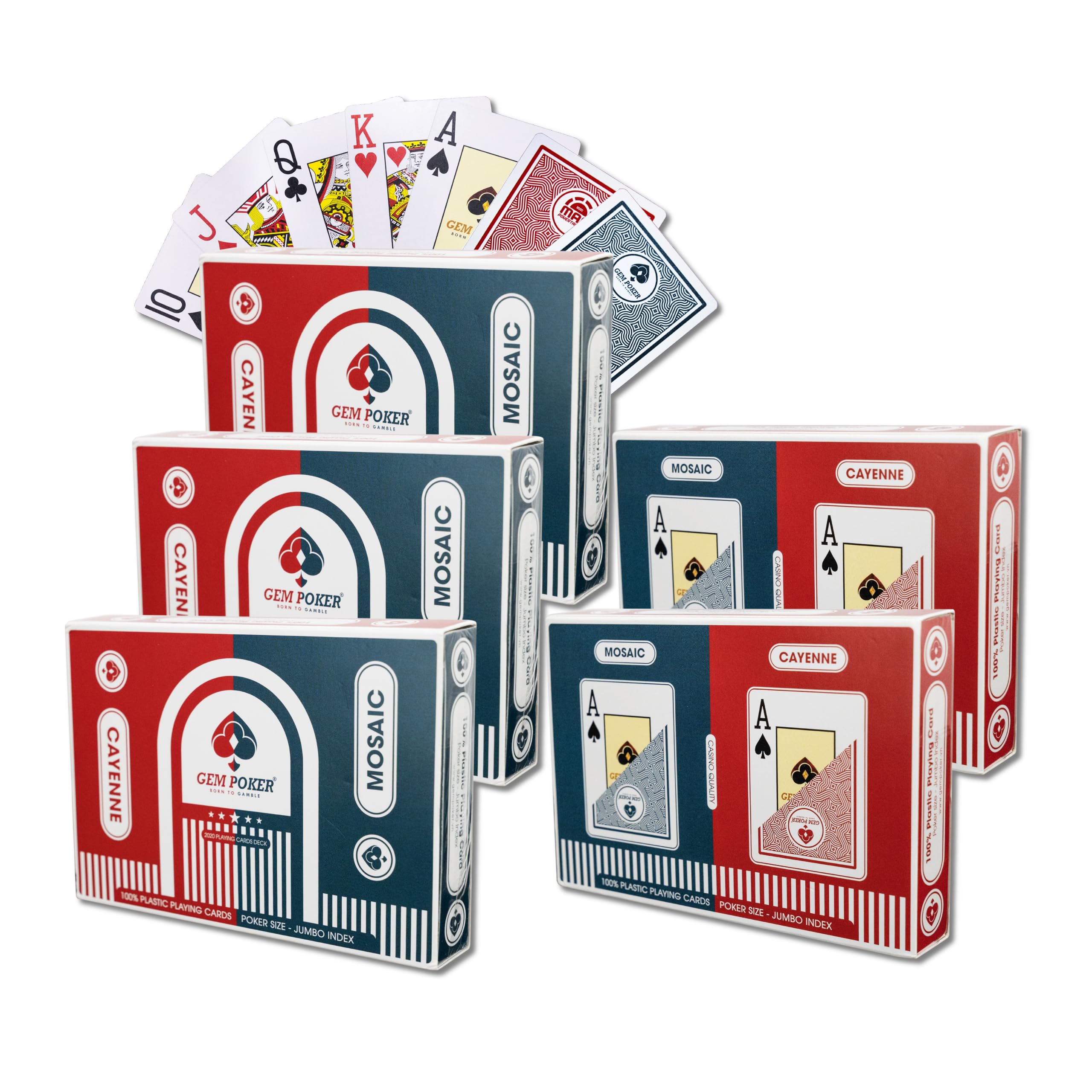 Carte da gioco 100% in plastica, set di carte da poker a 2 mazzi, dimensioni da poker, buona flessibilità e durata, impermeabili e lavabili, carte da gioco professionali per Texas Hold'em