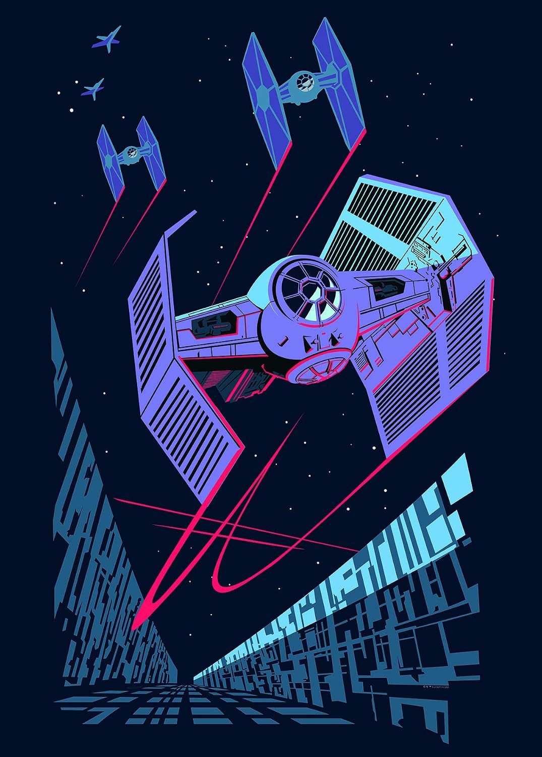 Komar Wall Picture | Star Wars Classic Vector TIE-Fighter | Children's Room Decoration Art Print | Without Frame | WB110-50 x 70 cm | Size: 50 x 70 cm (Width x Height)