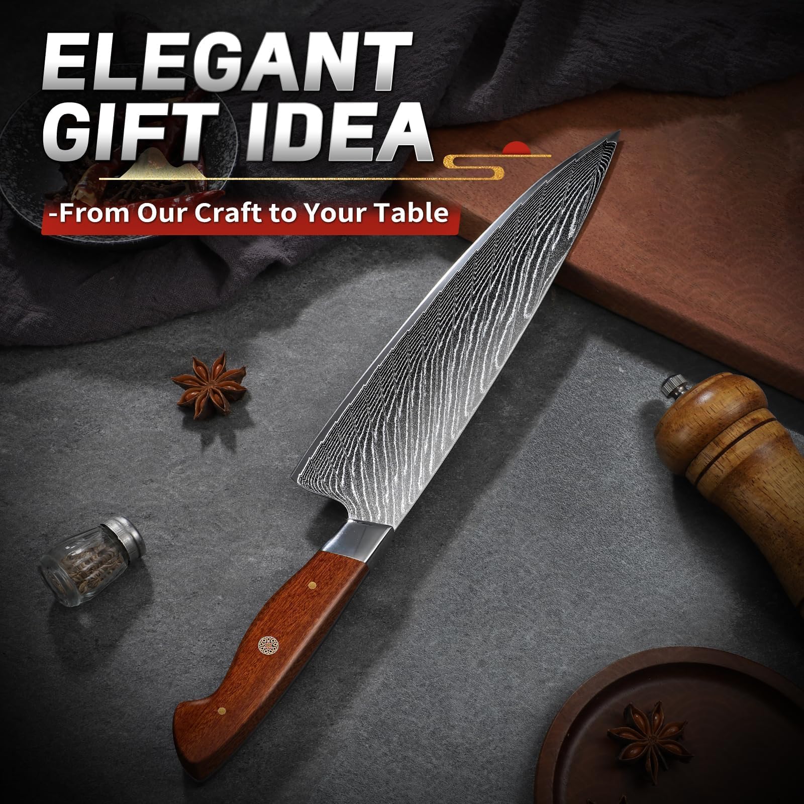 TIJERAS Damascus Chef Knife 9" - Sharp Professional Cooking — Amazon image 6