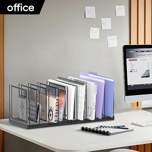 Miniatura 8 de Organizador de archivos de escritorio de 9 secciones, soporte de archivos vertical, carpeta de archivos de escritorio de malla, carpeta de archivos