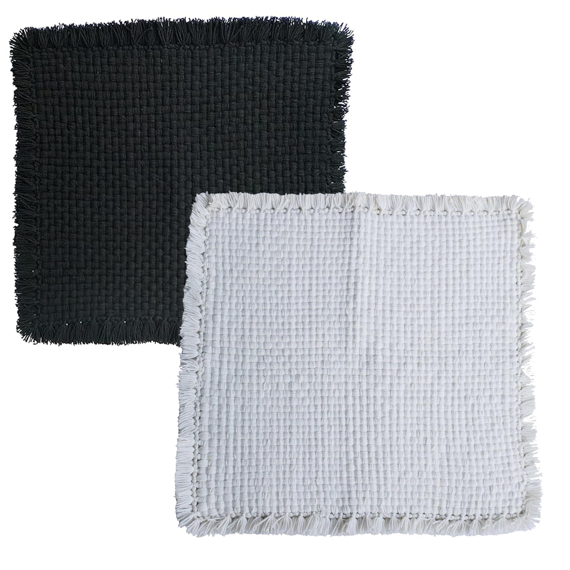CRM TRADERS Woolen Puja Aasan Mat for Prayers - Handmade Decorative Pooja Mat 21 x 22 inch (Black and White)-picture-11