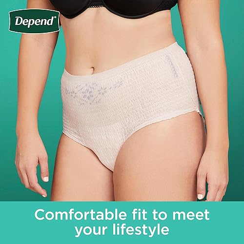 Miniatura 4 de Depend Fresh Protection Pañales para Adultos, Ropa Interior para Incontinencia y Fugas de Vejiga Posparto para Mujeres, Desechables, Máximo, Extra