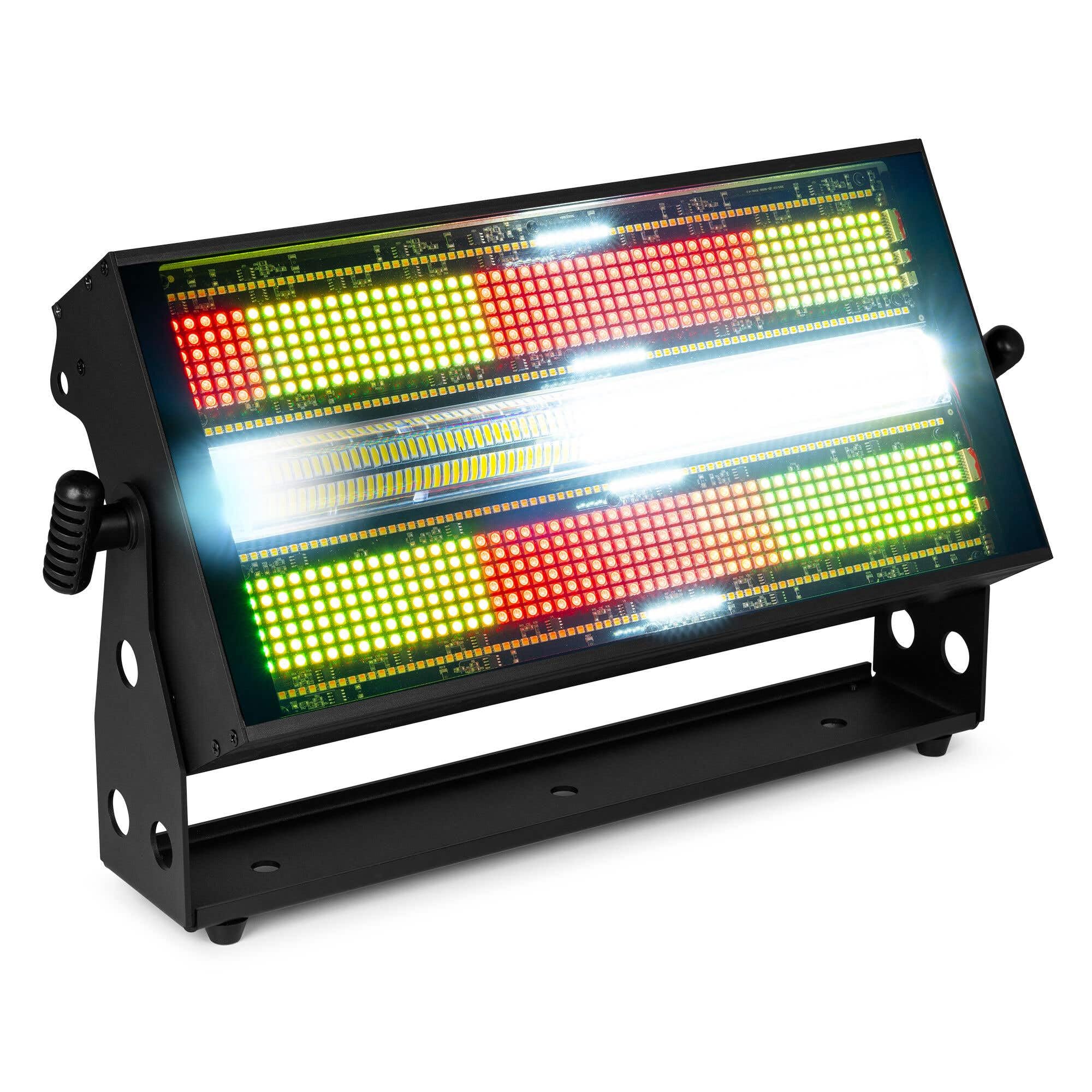 BeamZ BS1200 - Efecto de luces LED 3 en 1 estrobo cegador y wash | 1160 LED SMD RGB y blanco, 20 programas automáticos y por sonido, control DMX maestro/esclavo, para discotecas y clubes