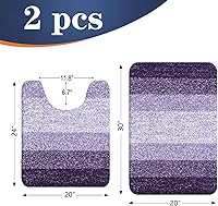 Vista 221 de OLANLY Juego de 2 alfombras de baño de 2 piezas, alfombras de baño de microfibra suave y absorbente y alfombra de inodoro con contorno