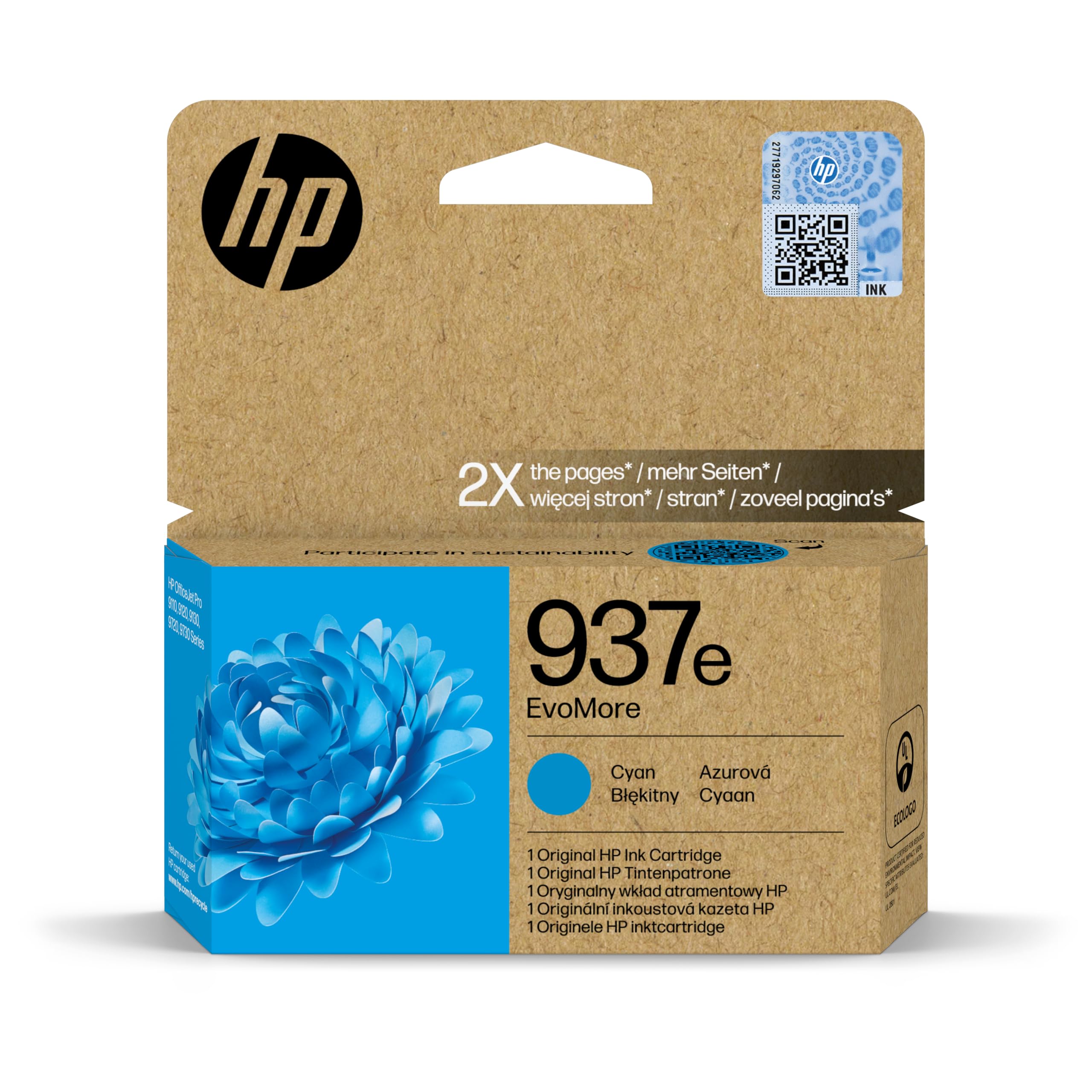 Hp Cyan 937E Evomore Original Ink Cartridge High Yield 4S6w6ne