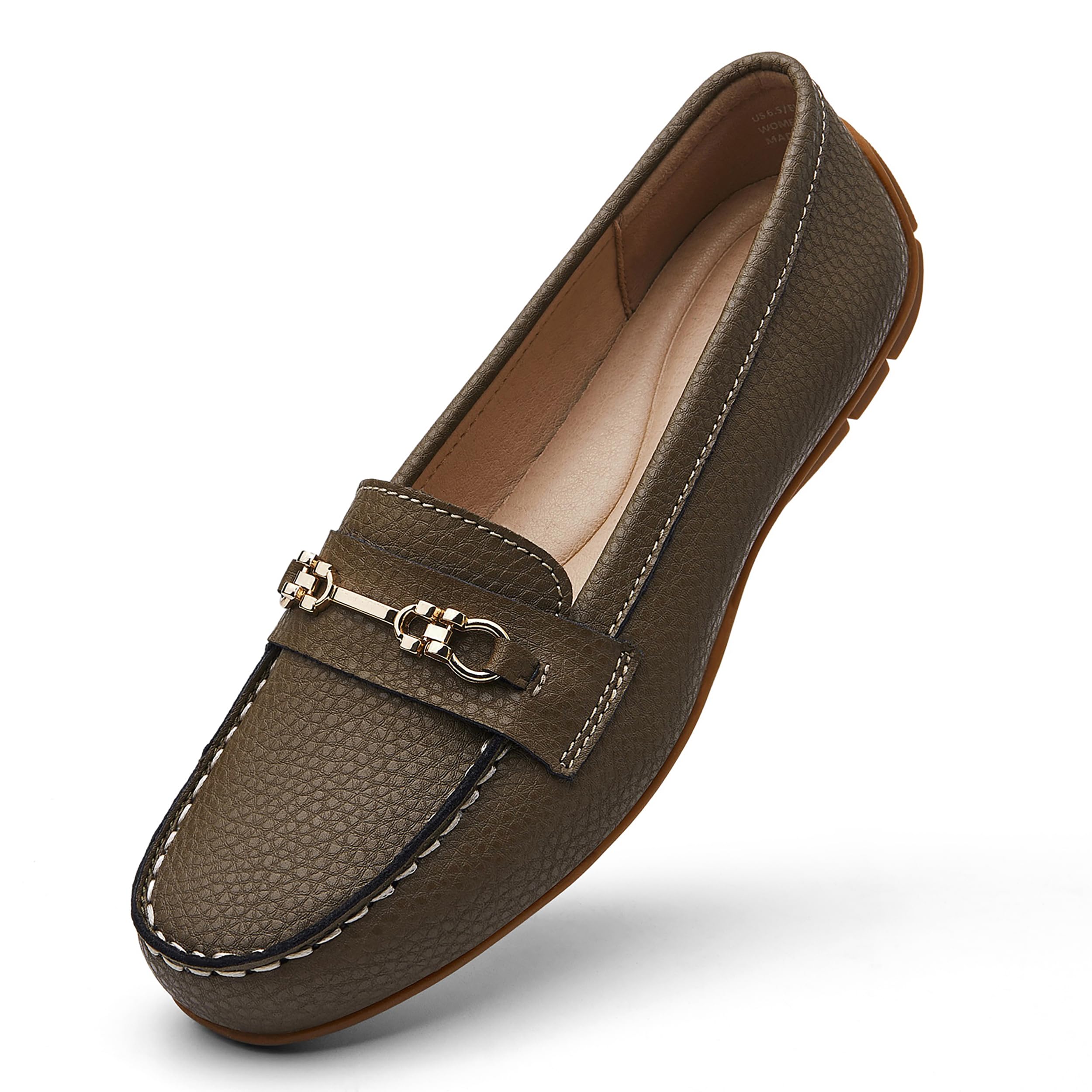 KORDAL Women's Comfortable & Lightweight Leather Loafers Slip-Ons Driving Mocs Walking Shoes Cute Business Casual Dress Shoes Work Flats for Women