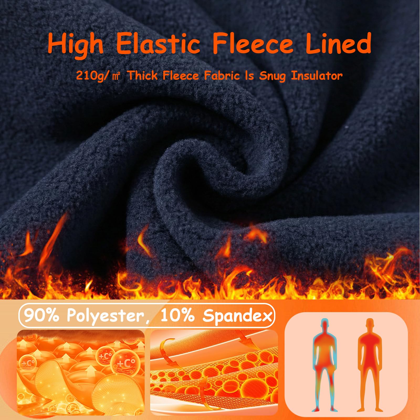 HYCOPROT Pantalones Térmica de Compresión para Niños Tights Leggings con Forro Polar Transpirable Niños Mallas Térmicos de Compresión de Secado Rápido Ropa Interior para Correr Fútbol y Baloncesto