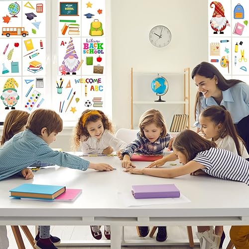 Miniatura 3 de 74 calcomanías de pared para el regreso a clases, calcomanías de acuarela, búho gnomo, búho escolar, calcomanías de pared para el primer día de