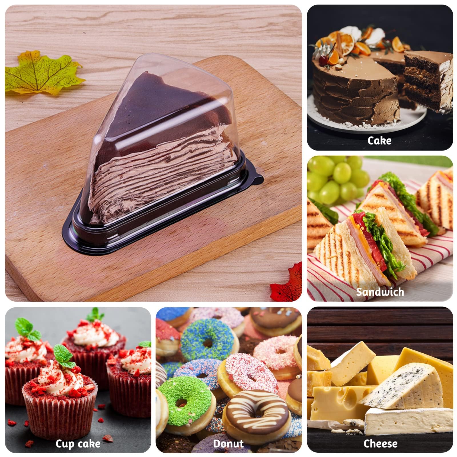 50 Scatole Trasparenti Per Torte E Cupcake – Contenitori In PET Da 13,5x13x7 Cm – Impilabili, Riutilizzabili, A Prova Di Perdite – Ideali Per Feste E Pasticceria - 2